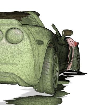 Corvette C6 3D-Scan Heckansicht